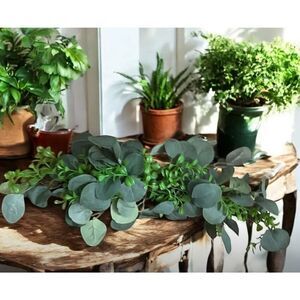 vintage 20” fake eucalyptus door garland flowers greenery